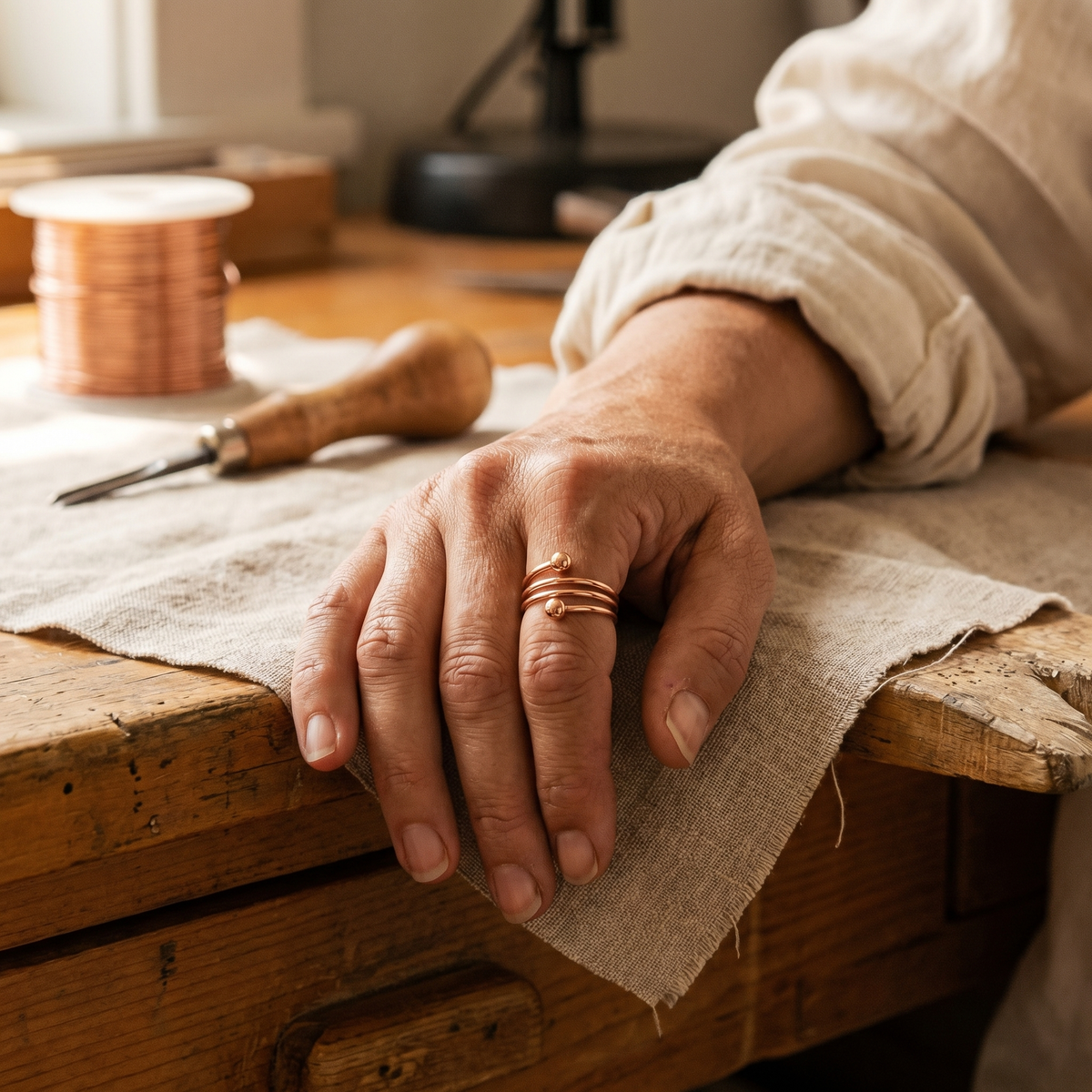 Ayurveda Heritage Silt Copper Ring