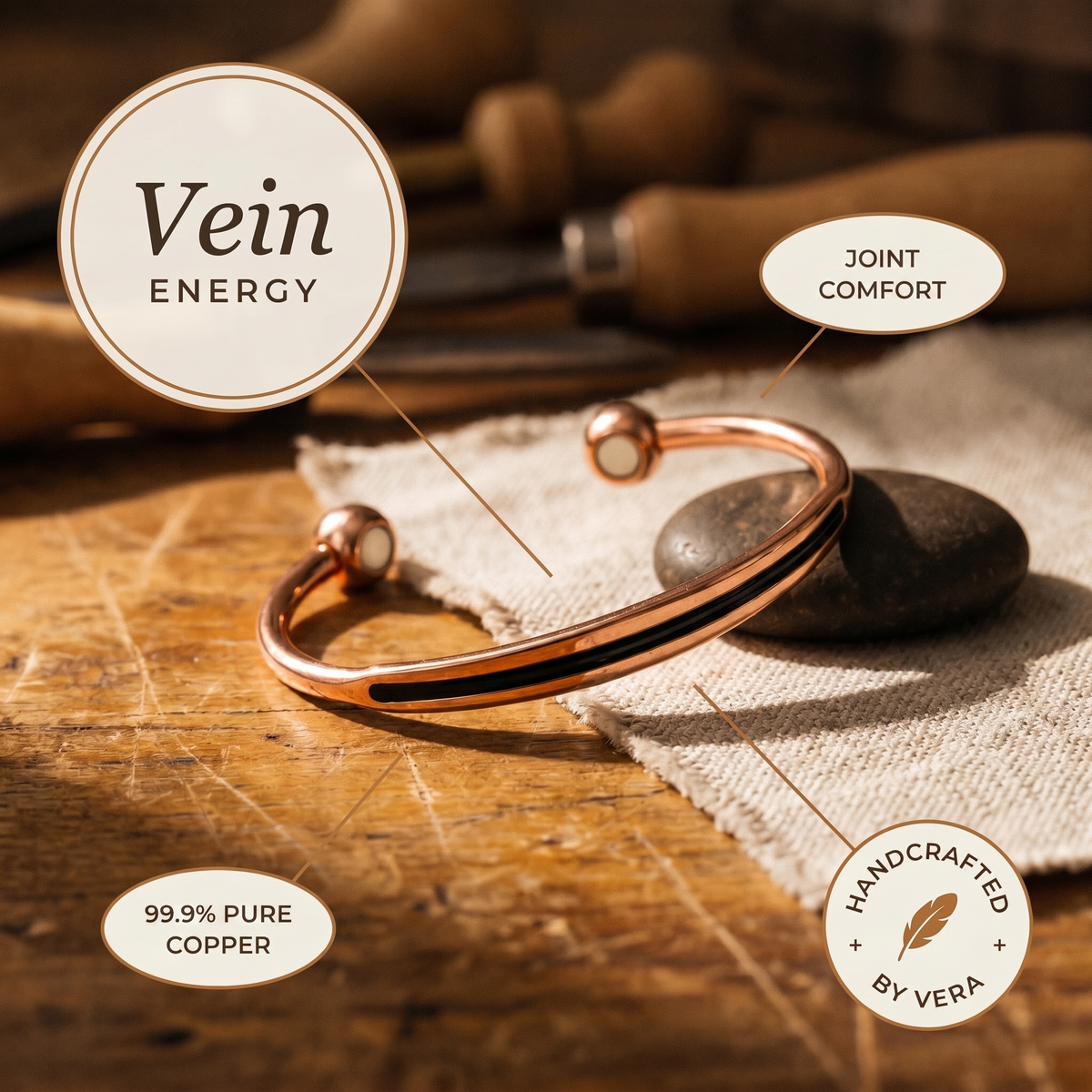 Ayurveda Heritage Vein Copper Bracelet