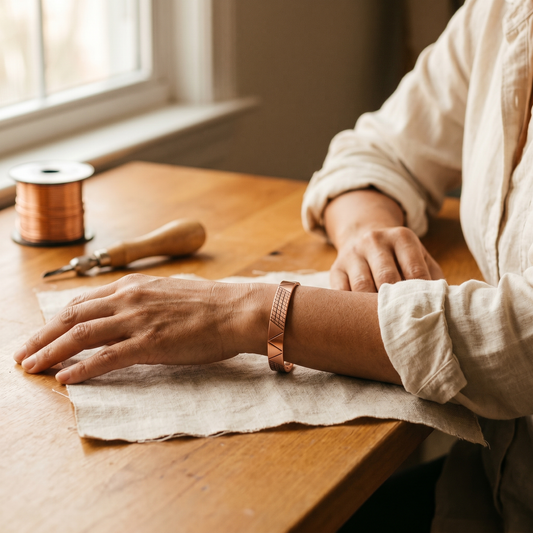 Ayurveda Heritage Crest Copper Bracelet