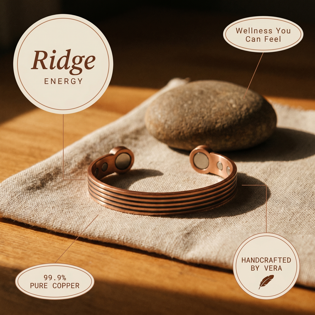 Ayurveda Heritage Ridge Copper Bracelet