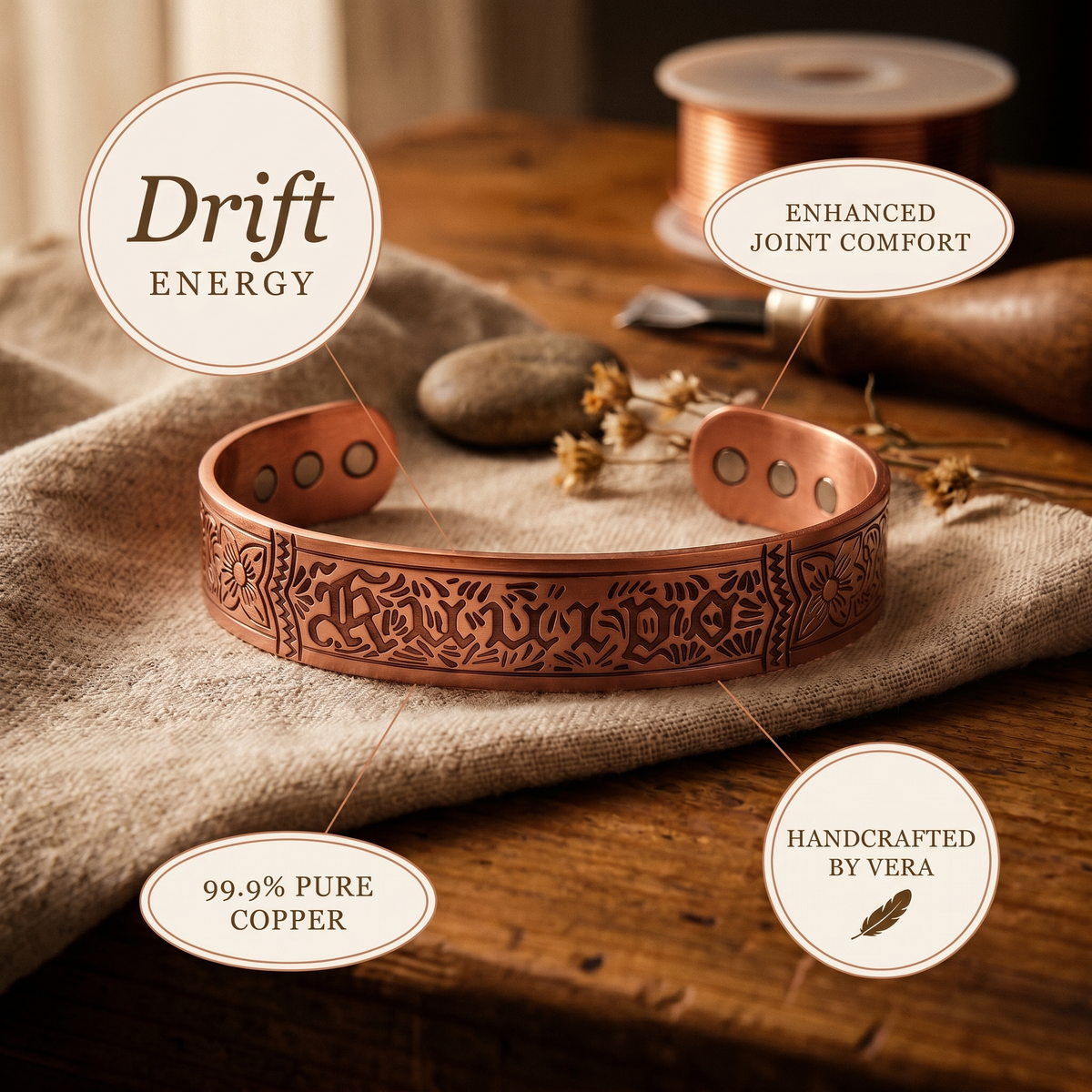 Ayurveda Heritage Drift Copper Bracelet