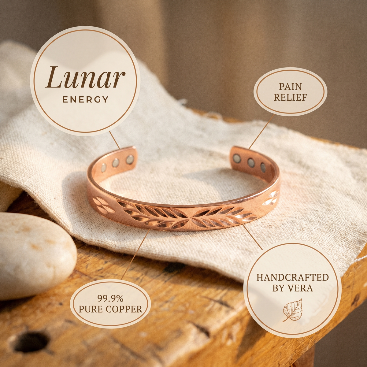 Ayurveda Heritage Lunar Copper Bracelet