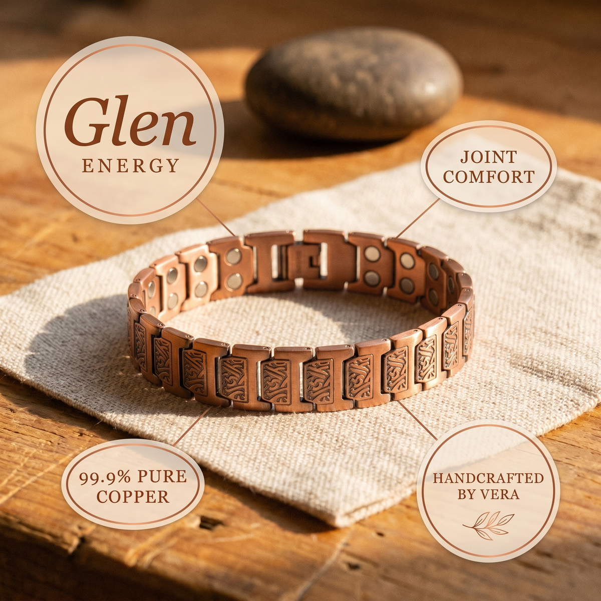 Ayurveda Heritage Glen Men's Copper Bracelet