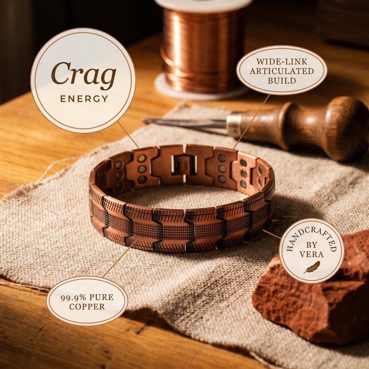 Ayurveda Heritage Crag Copper Bracelet