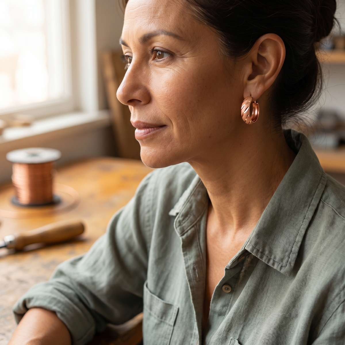 Ayurveda Heritage Vale Copper Earrings