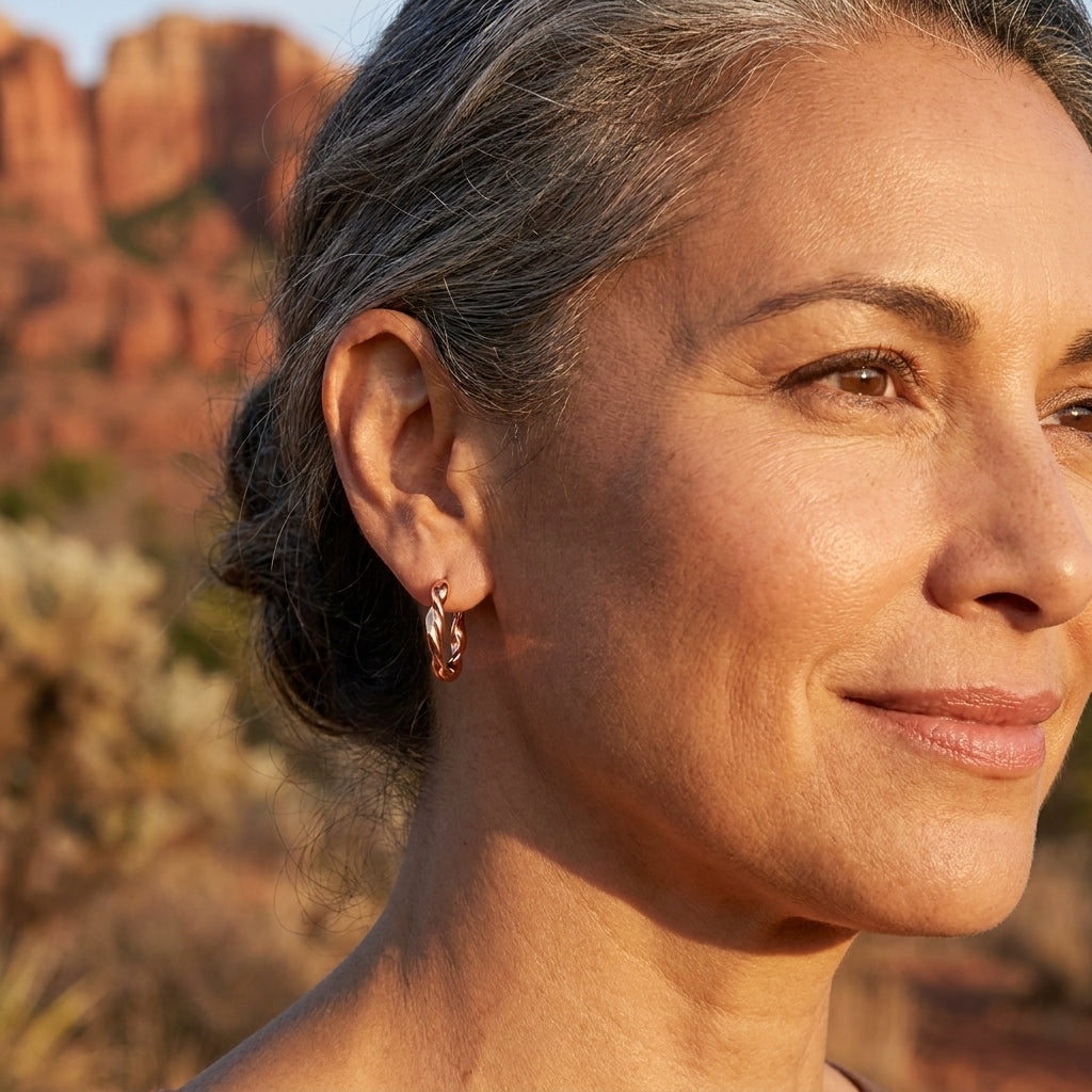 Ayurveda Heritage Wren Copper Hoop Earrings