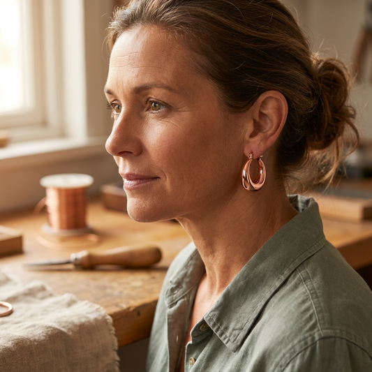 Ayurveda Heritage Marl Copper Earrings
