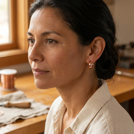 Ayurveda Heritage Linnet Copper Hoop Earrings