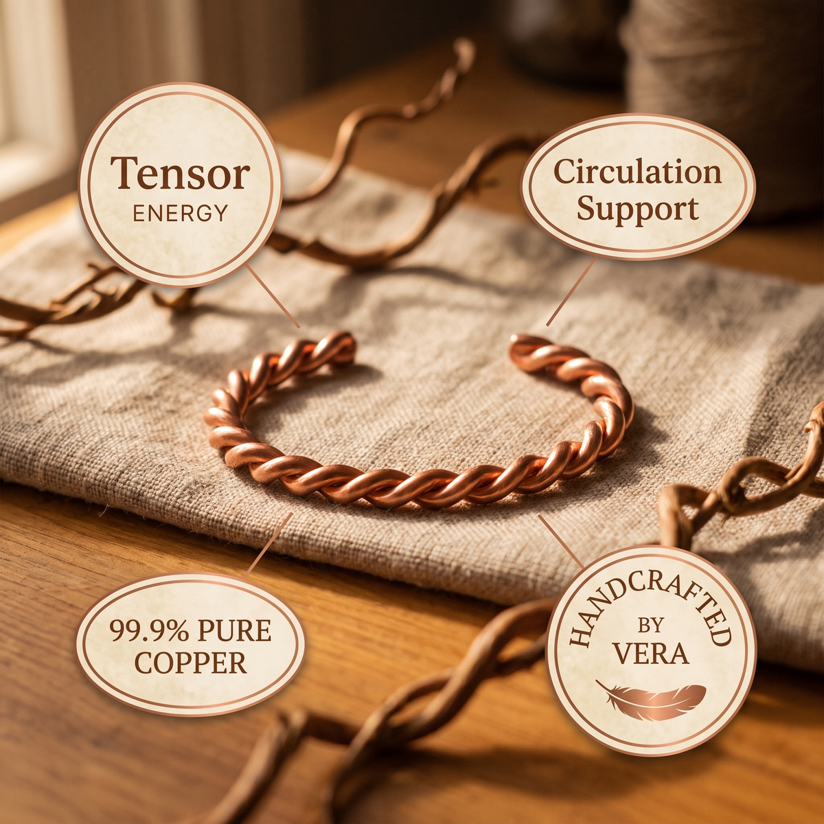 Ayurveda Heritage Tensor Copper Bracelet
