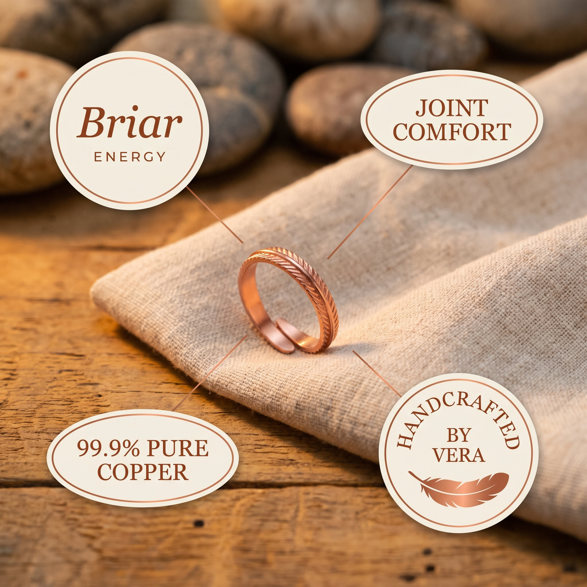 Ayurveda Heritage Root Copper Ring