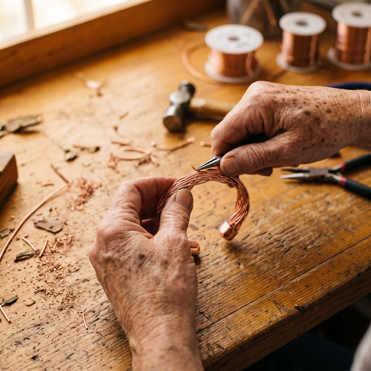 Ayurveda Heritage Elm Copper Cuff Bracelet