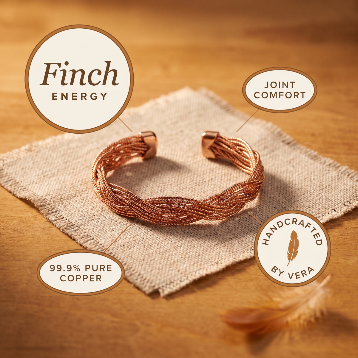 Ayurveda Heritage Finch Copper Bracelet
