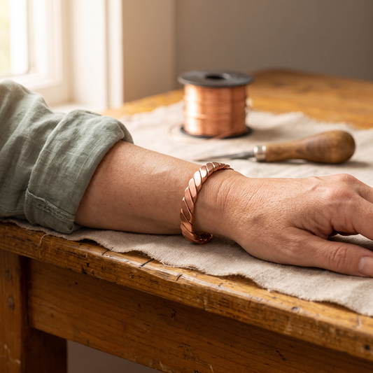 Ayurveda Heritage Moss Copper Bracelet