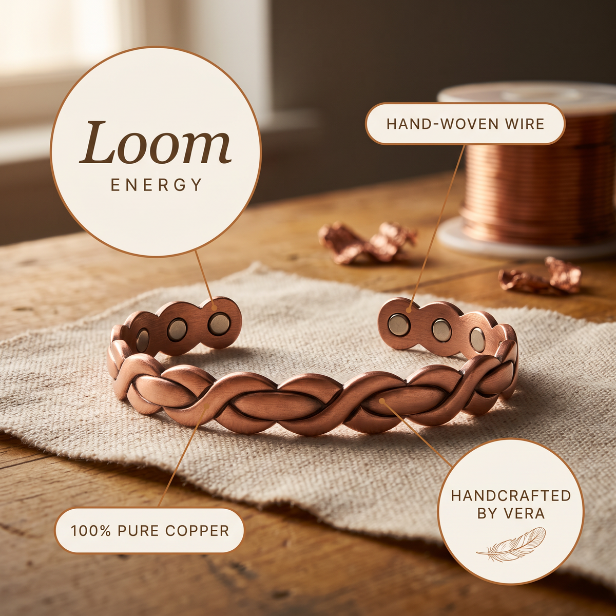 Ayurveda Heritage Loom Copper Bracelet