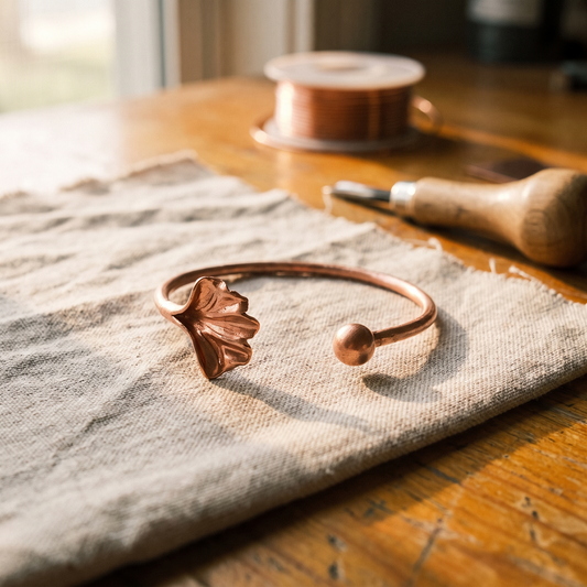 Ayurveda Heritage Shell Copper Bracelet