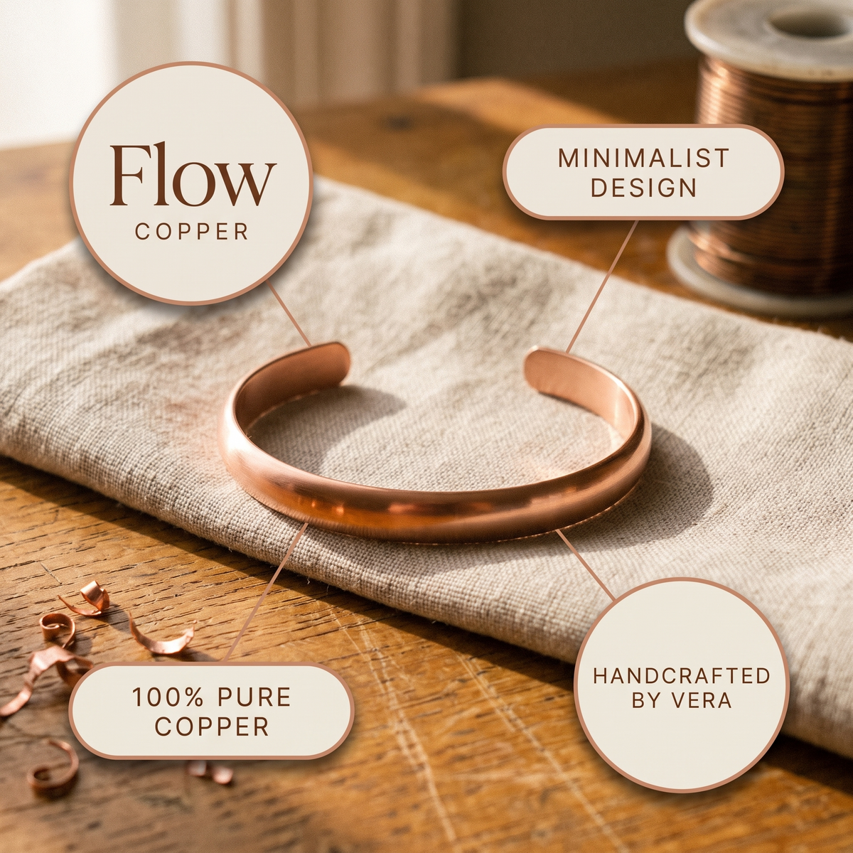 Ayurveda Heritage Flow Copper Bracelet