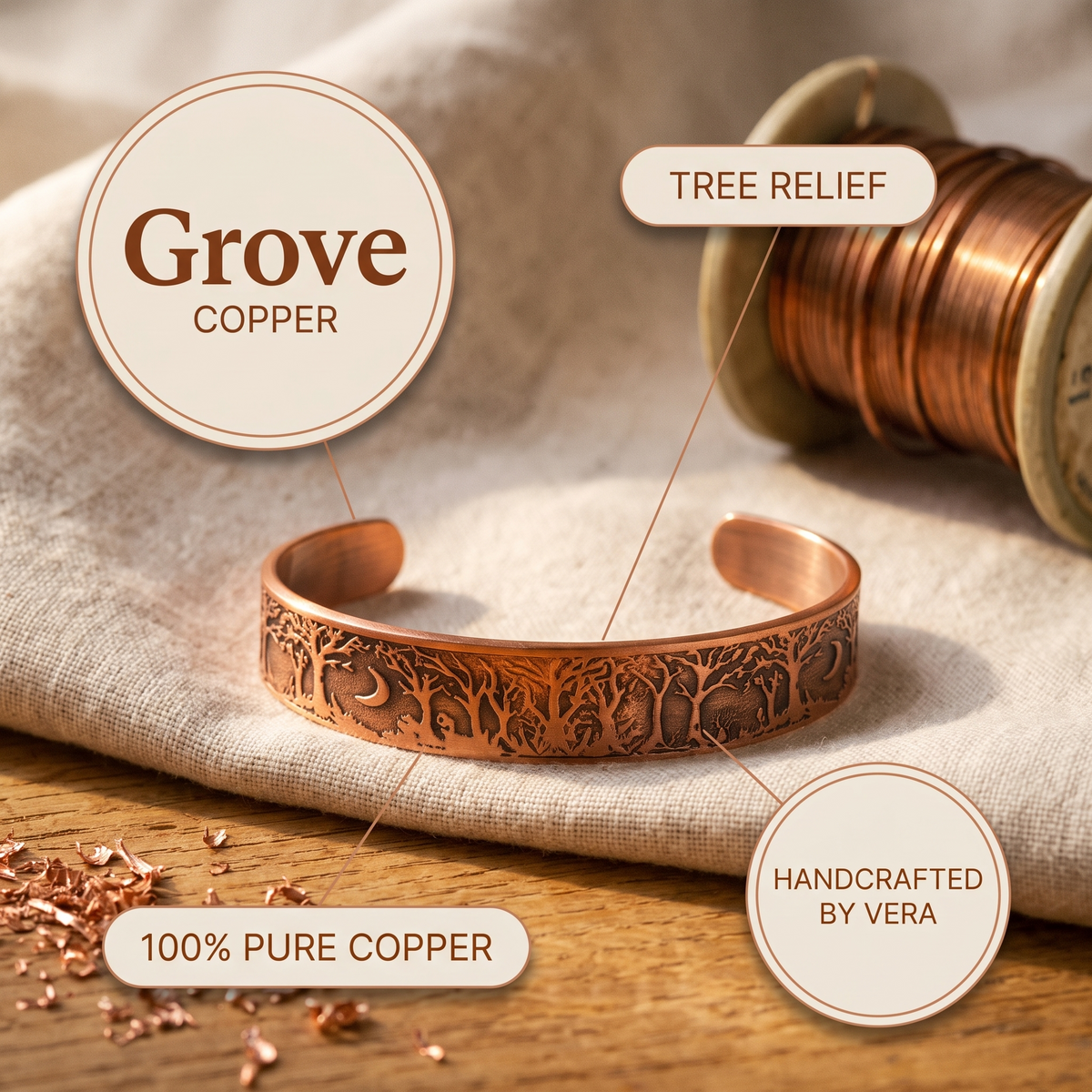Ayurveda Heritage Grove Copper Bracelet